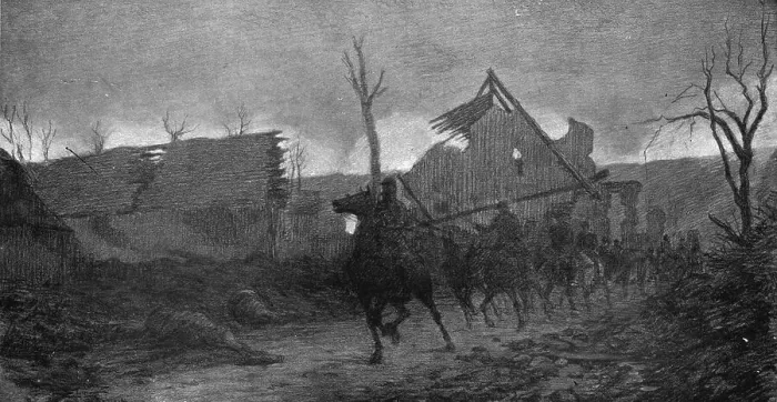 Framed Print : The Battle Seen by a Combatant; At nightfall, October 22, 1917, divisional artillery.. 1917 Creator: Unknown