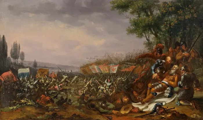 Framed Print : The Battle of Sempach on 9 July 1386, 18th century. Creator: Anonymous Framed Print : The Battle of Sempach on 9 July 1386, 18th century. Creator: Anonymous