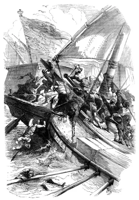 Framed Print : The Battle of Sluys, 24th June 1340 Framed Print : The Battle of Sluys, 24th June 1340