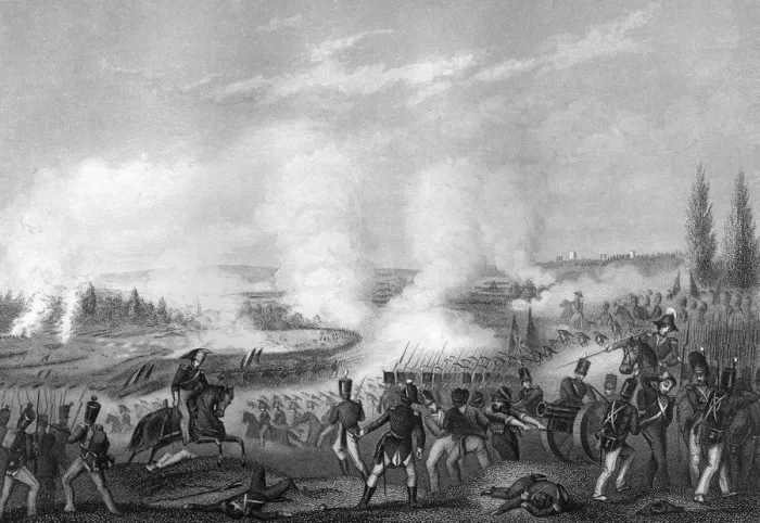 Framed Print : Battle of Talavera, Spain, 27-28 July 1809 (c1857). Artist: DJ Pound Framed Print : Battle of Talavera, Spain, 27-28 July 1809 (c1857). Artist: DJ Pound