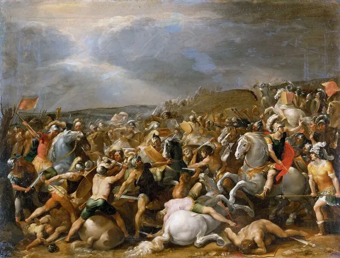 Framed Print : Battle of Tullus Hostilius against the Forces of Veii, ca. 1597. Creator: Cesari, Giuseppe (1568-1640) Framed Print : Battle of Tullus Hostilius against the Forces of Veii, ca. 1597. Creator: Cesari, Giuseppe (1568-1640)
