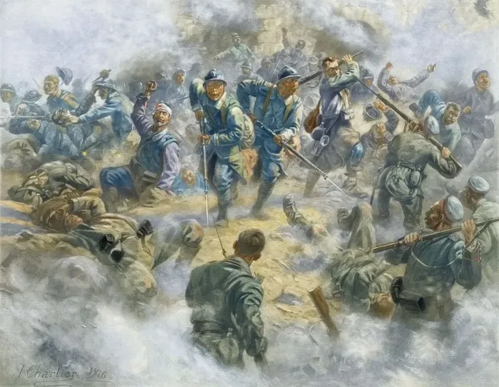 Framed Print : The Battle of Verdun. The recovery of Fort Douaumont, 1916 Framed Print : The Battle of Verdun. The recovery of Fort Douaumont, 1916