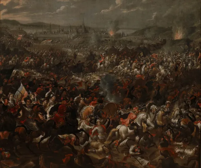 Framed Print : The Battle of Vienna on 12 September 1683. Artist: Casteels, Pauwels (active ca 1649-1680) Framed Print : The Battle of Vienna on 12 September 1683. Artist: Casteels, Pauwels (active ca 1649-1680)