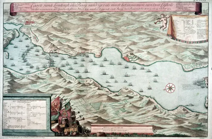 Framed Print : Battle of Vigo Bay, Spain, 12 October 1702 Framed Print : Battle of Vigo Bay, Spain, 12 October 1702