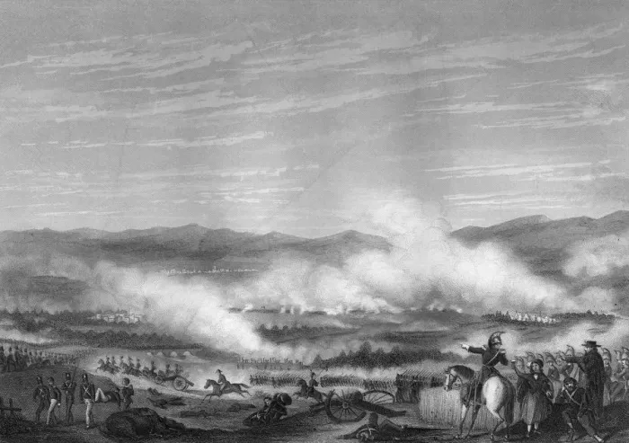 Framed Print : Battle of Vitoria, 21 June 1813 (c1857). Artist: DJ Pound Framed Print : Battle of Vitoria, 21 June 1813 (c1857). Artist: DJ Pound