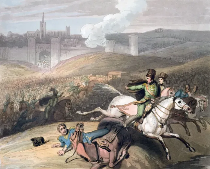 Framed Print : Battle of Vitoria, Spain, 21st June 1813 (1819). Artist: T Fielding Framed Print : Battle of Vitoria, Spain, 21st June 1813 (1819). Artist: T Fielding