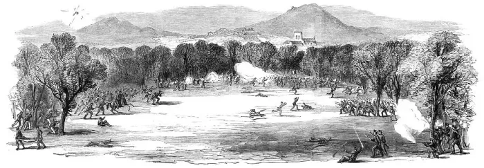 Framed Print : The Battle on the Volturno - fight in the field near St. Angelo - from a sketch by T. Nast, 1860. Creator: Unknown Framed Print : The Battle on the Volturno - fight in the field near St. Angelo - from a sketch by T. Nast, 1860. Creator: Unknown