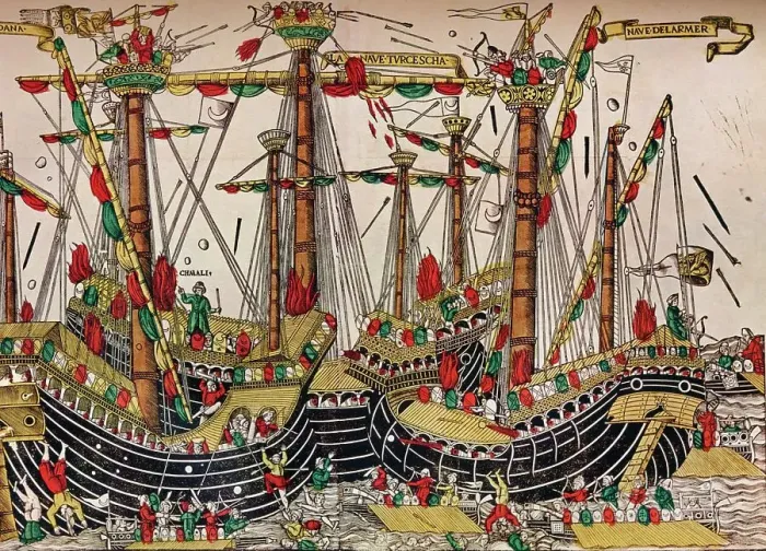 Framed Print : The Battle of Zonchio (Navarino), c1499 Framed Print : The Battle of Zonchio (Navarino), c1499