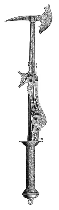 Framed Print : Battleaxe and pistol, 16th century, (1870) Framed Print : Battleaxe and pistol, 16th century, (1870)