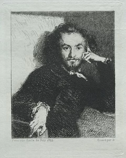 Baudelaire, after Emil de Roy, 1869. Creator: Felix Bracquemond (French, 1833-1914)
