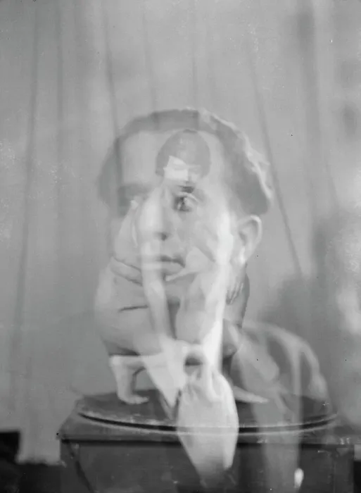 Framed Print : Bauman, Raymond, and Anita Zahn, double exposure portrait photograph, 1932 Feb. 21. Creator: Arnold Genthe Framed Print : Bauman, Raymond, and Anita Zahn, double exposure portrait photograph, 1932 Feb. 21. Creator: Arnold Genthe