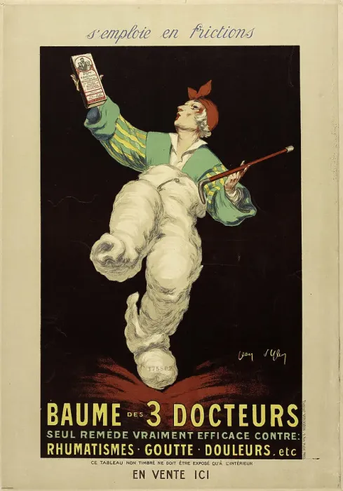Framed Print : Baume des 3 docteurs, seul remède vraiment efficace contre rhumatismes, goutte, douleurs, 1920s. Creator: D'Ylen, Jean (1886-1938) Framed Print : Baume des 3 docteurs, seul remède vraiment efficace contre rhumatismes, goutte, douleurs, 1920s. Creator: D'Ylen, Jean (1886-1938)