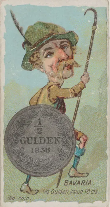 Framed Print : Bavaria, 1 / 2 Gulden, from the series Coins of All Nations (N72 Framed Print : Bavaria, 1 / 2 Gulden, from the series Coins of All Nations (N72