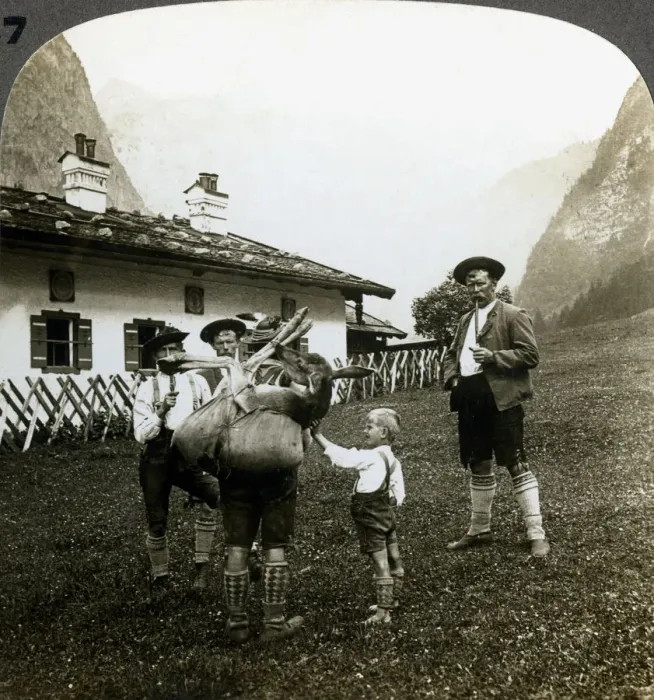 Framed Print : Bavarian Mountaineers, Germany. Artist: Underwood & Underwood Framed Print : Bavarian Mountaineers, Germany. Artist: Underwood & Underwood