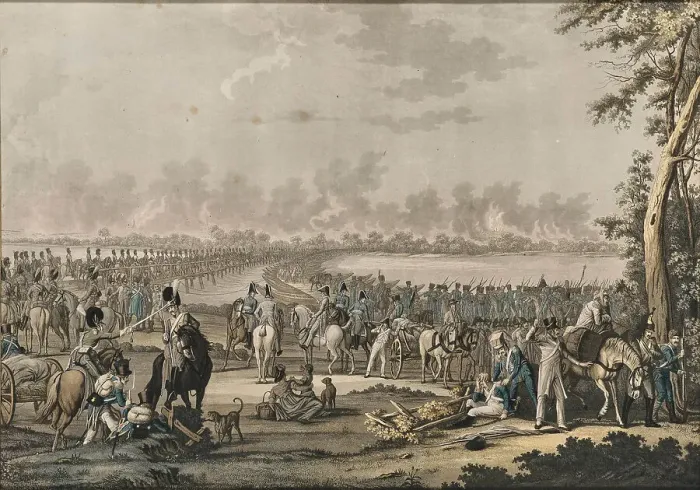 Framed Print : Bavarian troops under General Karl Philipp von Wrede Crossing the Danube near Vienna on July 6, 1809 Creator: Rugendas; Johann Lorenz; the Younger (1775-1826) Framed Print : Bavarian troops under General Karl Philipp von Wrede Crossing the Danube near Vienna on July 6, 1809 Creator: Rugendas; Johann Lorenz; the Younger (1775-1826)
