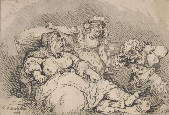 Framed Print : A Bawd on her Last Legs, 1792. 1792. Creator: Thomas Rowlandson Framed Print : A Bawd on her Last Legs, 1792. 1792. Creator: Thomas Rowlandson