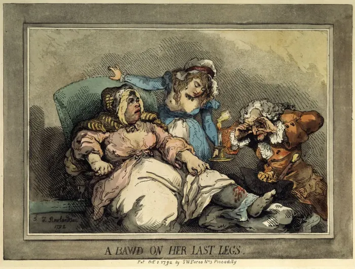 Framed Print : A Bawd on Her Last Legs, 1792. Artist: Thomas Rowlandson
