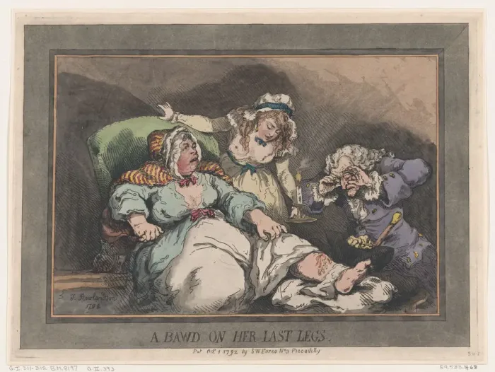 Framed Print : A Bawd on her Last Legs, October 1, 1792. October 1, 1792. Creator: Thomas Rowlandson Framed Print : A Bawd on her Last Legs, October 1, 1792. October 1, 1792. Creator: Thomas Rowlandson
