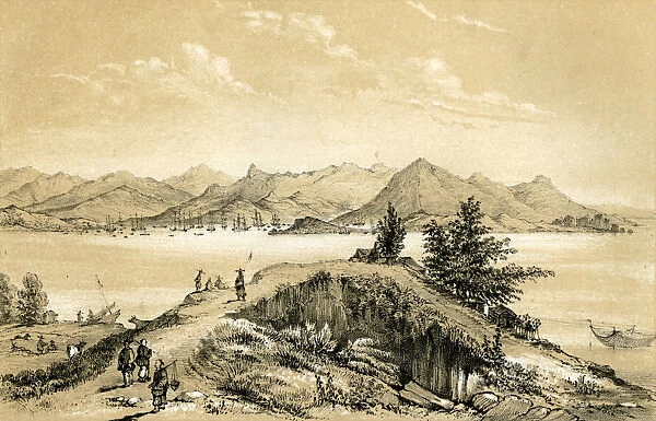 The bay and island of Hong Kong, 1847. Artist: E Gilks