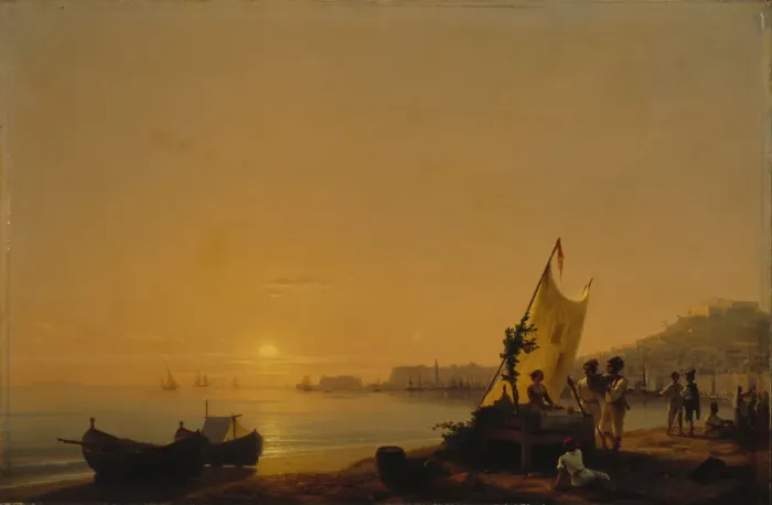 Framed Print : The Bay of Naples, 1844. Creator: Aivazovsky, Ivan Konstantinovich (1817-1900) Framed Print : The Bay of Naples, 1844. Creator: Aivazovsky, Ivan Konstantinovich (1817-1900)