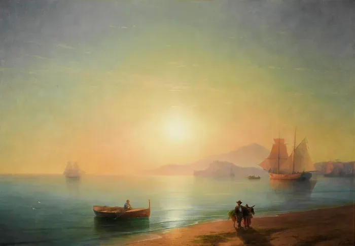 Framed Print : The Bay of Naples, 1878. Creator: Aivazovsky, Ivan Konstantinovich (1817-1900) Framed Print : The Bay of Naples, 1878. Creator: Aivazovsky, Ivan Konstantinovich (1817-1900)