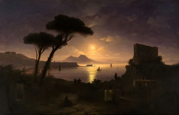 Framed Print : The Bay of Naples at Moonlit Night, 1842. Artist: Aivazovsky, Ivan Konstantinovich (1817-1900) Framed Print : The Bay of Naples at Moonlit Night, 1842. Artist: Aivazovsky, Ivan Konstantinovich (1817-1900)
