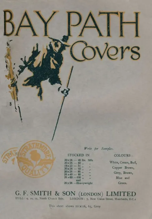 Framed Print : Bay Path Covers - G. F. Smith & Son (London) Limited advert, 1919 Framed Print : Bay Path Covers - G. F. Smith & Son (London) Limited advert, 1919