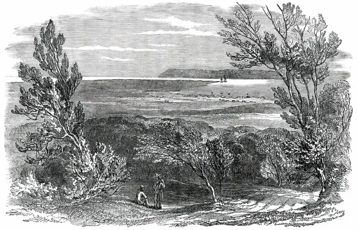 Framed Print : Bay and Settlement of Natal, now D'Urban, 1850. Creator: Unknown Framed Print : Bay and Settlement of Natal, now D'Urban, 1850. Creator: Unknown