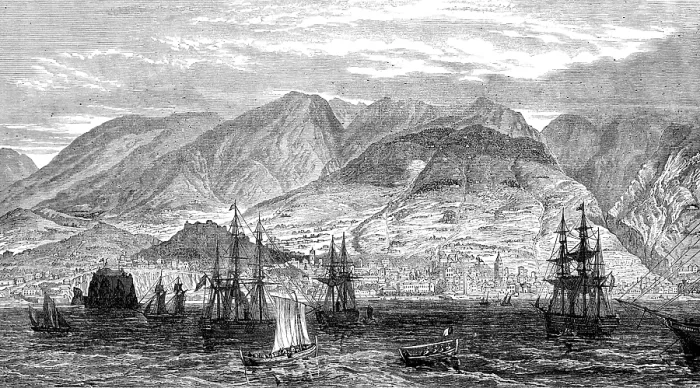 Framed Print : The Bay and Town of Funchal, Madeira, 1874. Creator: Unknown Framed Print : The Bay and Town of Funchal, Madeira, 1874. Creator: Unknown