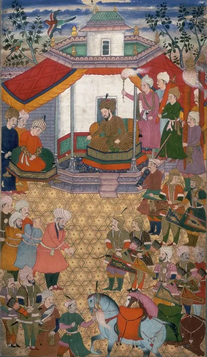 Framed Print : Bayazidi brought before Timur, 1600. Creator: Unknown Framed Print : Bayazidi brought before Timur, 1600. Creator: Unknown