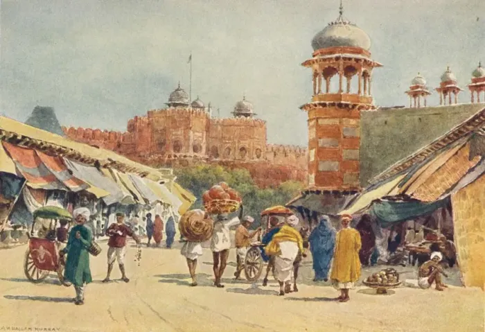 Framed Print : The Bazaar, Agra, c1880 (1905). Artist: Alexander Henry Hallam Murray Framed Print : The Bazaar, Agra, c1880 (1905). Artist: Alexander Henry Hallam Murray