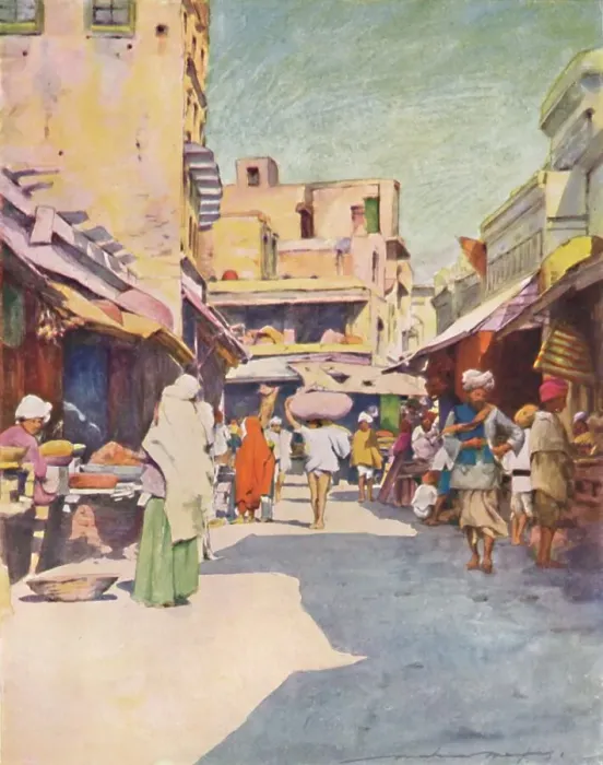 Framed Print : A Bazaar at Amritsar, 1905. Artist: Mortimer Luddington Menpes Framed Print : A Bazaar at Amritsar, 1905. Artist: Mortimer Luddington Menpes