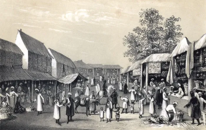 Framed Print : Bazaar at Cabul, in the fruit season, 1847 Framed Print : Bazaar at Cabul, in the fruit season, 1847