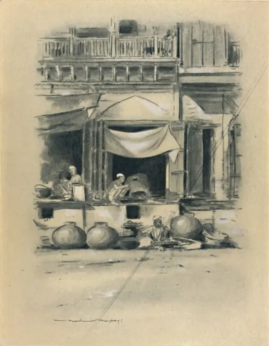 Framed Print : Bazaar at Delhi, 1903. Artist: Mortimer L Menpes Framed Print : Bazaar at Delhi, 1903. Artist: Mortimer L Menpes