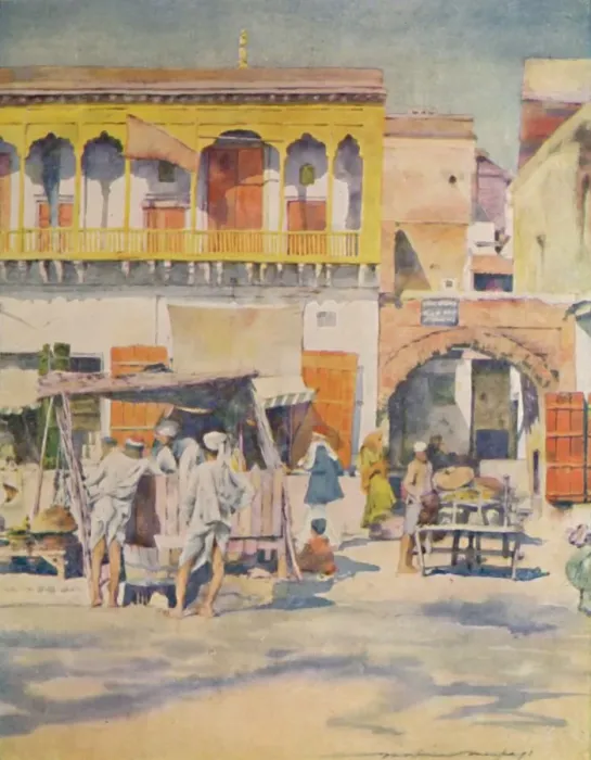 Framed Print : A Bazaar, Delhi, 1905. Artist: Mortimer Luddington Menpes Framed Print : A Bazaar, Delhi, 1905. Artist: Mortimer Luddington Menpes