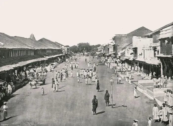 Framed Print : Bazaar scene, native quarter, Calcutta, India, 1895. Creator: Unknown Framed Print : Bazaar scene, native quarter, Calcutta, India, 1895. Creator: Unknown