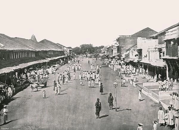 Bazaar scene, native quarter, Calcutta, India, 1895. Creator: Unknown