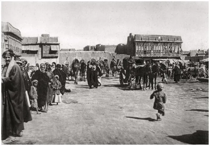 Framed Print : The bazaar square in Basra, Iraq, 1925. Artist: A Kerim Framed Print : The bazaar square in Basra, Iraq, 1925. Artist: A Kerim