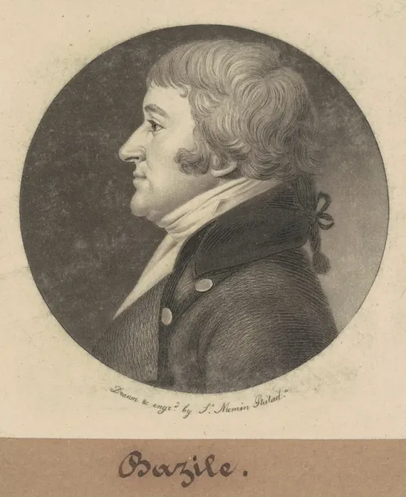 Framed Print : Bazile, 1801. Creator: Charles Balthazar Julien Fevret de Saint-Memin Framed Print : Bazile, 1801. Creator: Charles Balthazar Julien Fevret de Saint-Memin