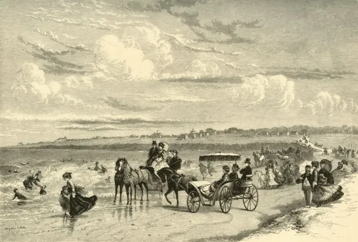 Framed Print : On the Beach, 1872. Creator: James H. Richardson Framed Print : On the Beach, 1872. Creator: James H. Richardson