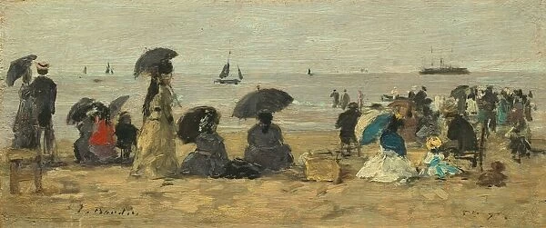 The Beach, 1877. Creator: Eugene Louis Boudin