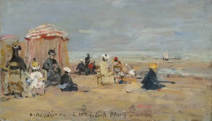 Framed Print : On the Beach, 1894. Creator: Eugene Louis Boudin Framed Print : On the Beach, 1894. Creator: Eugene Louis Boudin