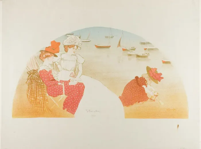 Framed Print : On the Beach, 1900. Creator: Theophile Alexandre Steinlen Framed Print : On the Beach, 1900. Creator: Theophile Alexandre Steinlen
