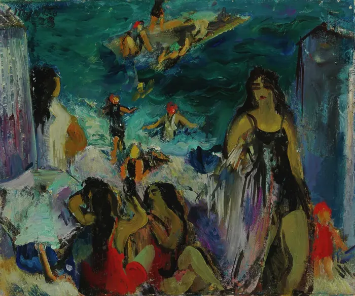 Framed Print : On the Beach, 1923. Creator: Eemu Myntti Framed Print : On the Beach, 1923. Creator: Eemu Myntti