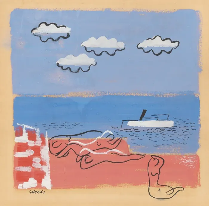 Framed Print : On the beach, 1933-1934. Creator: Mikulas Galanda Framed Print : On the beach, 1933-1934. Creator: Mikulas Galanda