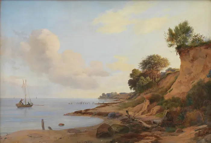 Framed Print : Beach area near Tårbæk, 1824-1886. Creator: Anders Christian Lunde Framed Print : Beach area near Tårbæk, 1824-1886. Creator: Anders Christian Lunde