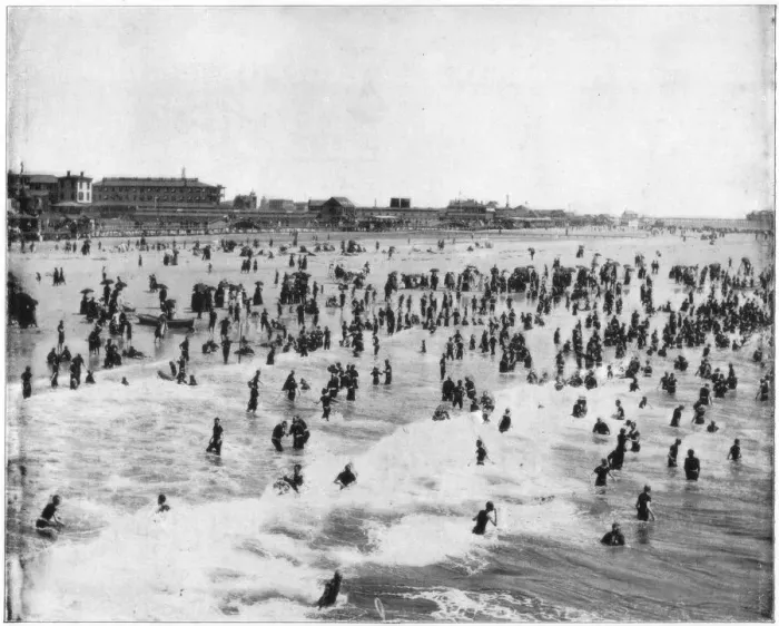Framed Print : Beach at Atlantic City, New Jersey, USA, late 19th century. Artist: John L Stoddard Framed Print : Beach at Atlantic City, New Jersey, USA, late 19th century. Artist: John L Stoddard