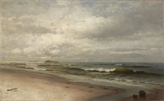 Framed Print : Beach of Bass Rocks, Gloucester, Massachusetts, 1881. Creator: F. K. M. Rehn Framed Print : Beach of Bass Rocks, Gloucester, Massachusetts, 1881. Creator: F. K. M. Rehn