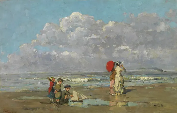 Framed Print : On the Beach, c1870-1888. Creator: Pericles Pantazis