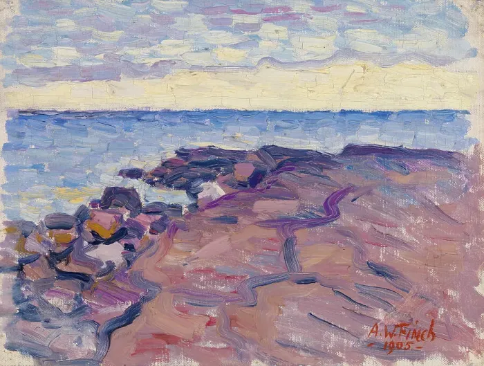Framed Print : Beach cliffs, 1905. Creator: Alfred William Finch Framed Print : Beach cliffs, 1905. Creator: Alfred William Finch
